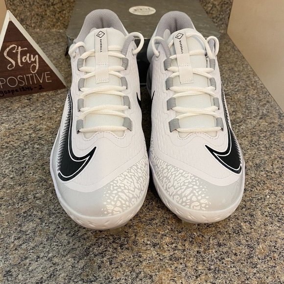 Nike Alpha Huarache Elite 4 Low FD2745-100 White Baseball Cleats‎ Men’s size 13 - Picture 5 of 9